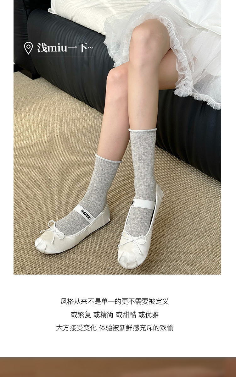 Pure cotton mid-calf socks for women, spring and summer, thin Japanese-style hollowed-out mesh, rolled edge, versatile, dui Dui socks, Zhuji Hosiery pic 7