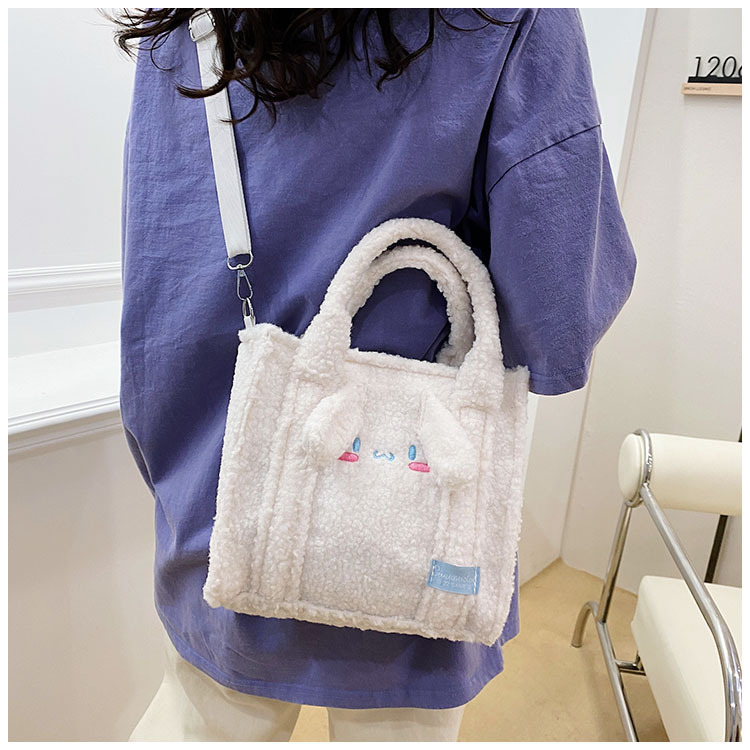 可爱库洛米毛绒手提包包女2024新款大容量百搭通勤学生上课托特包详情16