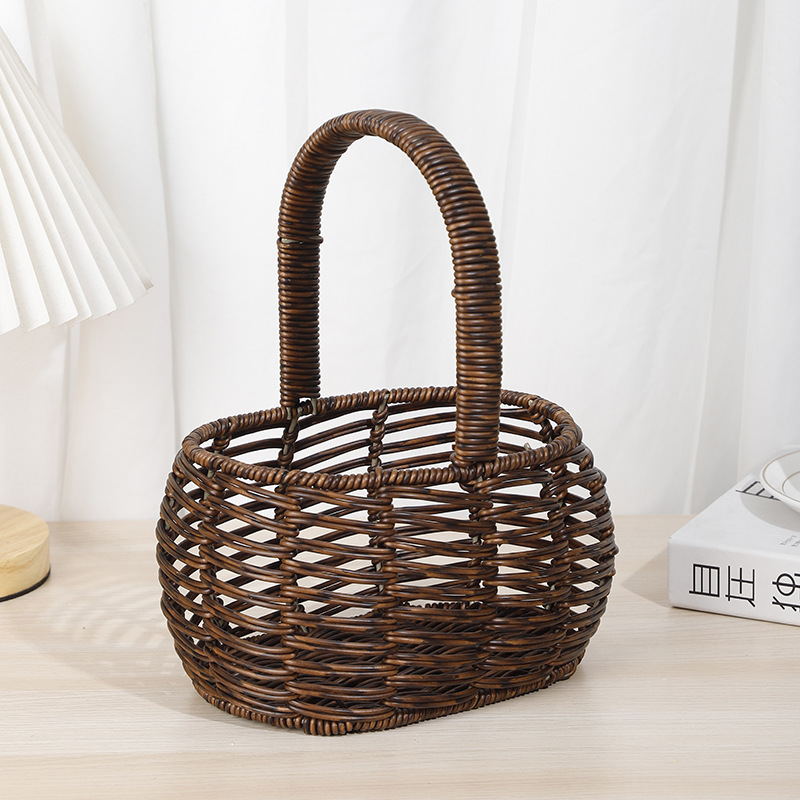 居家编织收纳篮儿童玩具塑料箱柳编置物筐收纳筐多功能整理箱详情4