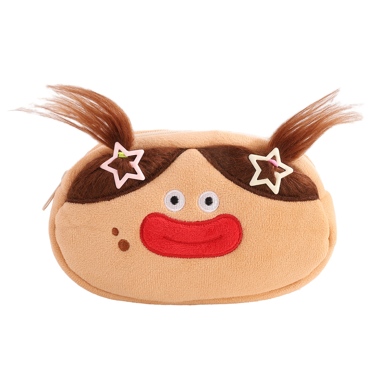 2025搞怪丑萌可爱卡通毛绒大容量笔袋学生创意文具收纳收纳袋ins详情1