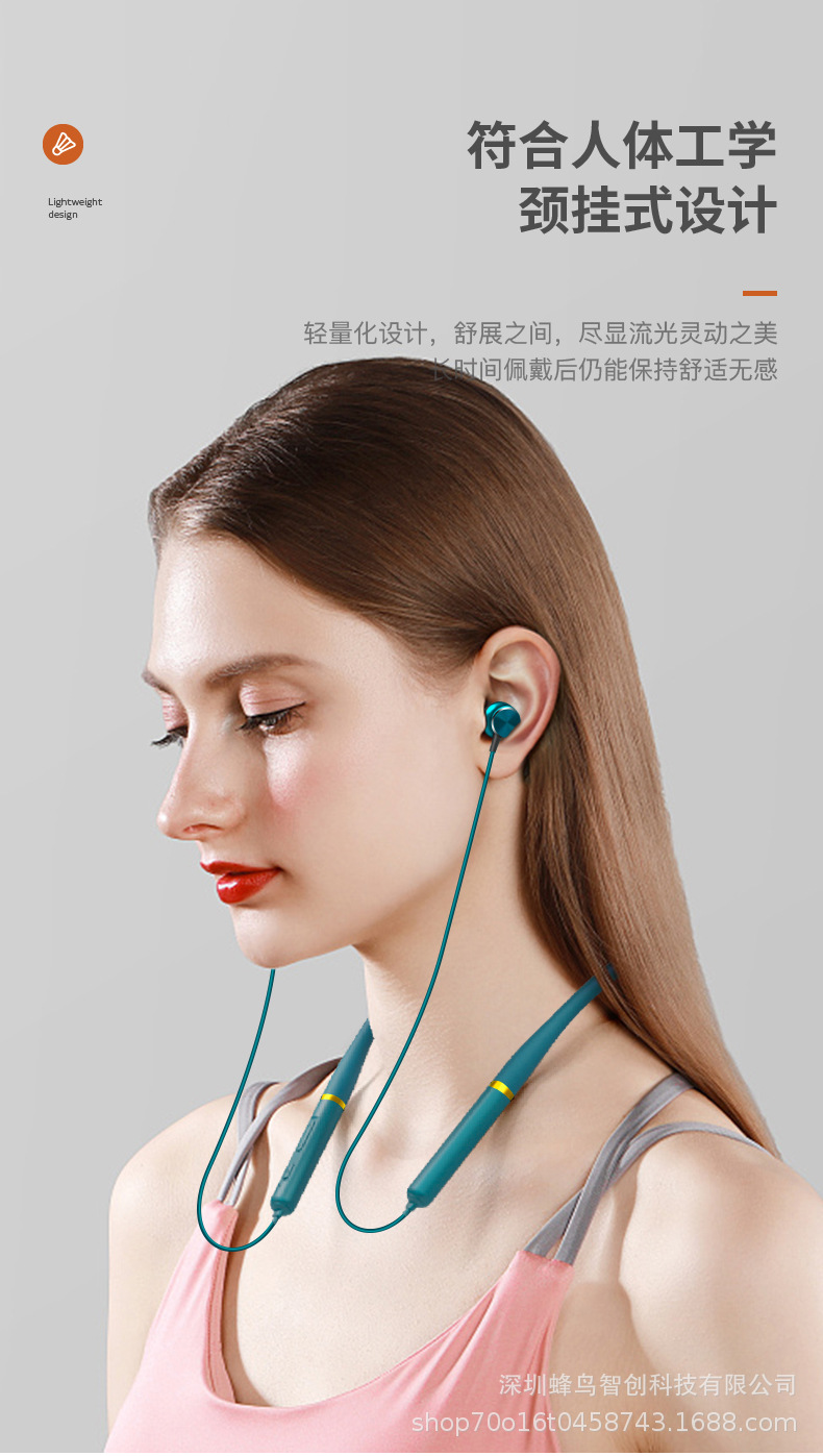 Neckband Bluetooth headphones, large-capacity in-ear sports and gaming headset, magnetic absorption wireless headphones, ultra-long battery life pic 32