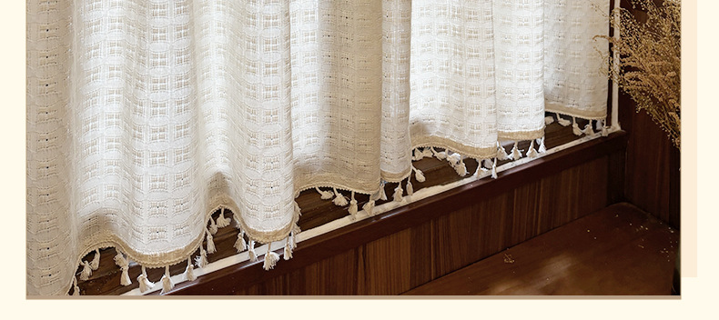 法式纱帘飘窗窗帘小窗户短款半帘遮挡咖啡厅厨房隔断门帘柜子遮丑详情11