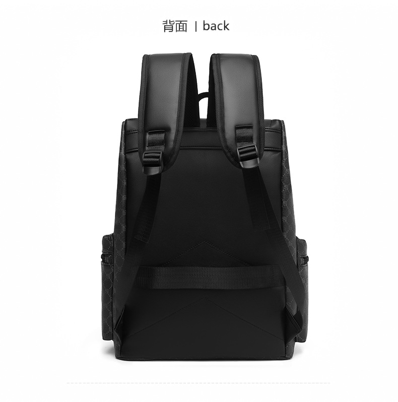 双肩包男士格子通勤休闲上班族背包大容量商务旅行出差工作电脑包详情22