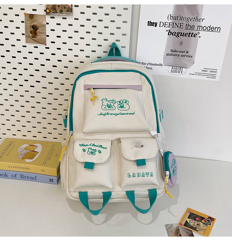 Japanese and Korean casual backpacks, forest-style schoolbags, multi-pocket schoolbags for primary school students, large capacity for cross-border travel for junior and senior high school students pic 44