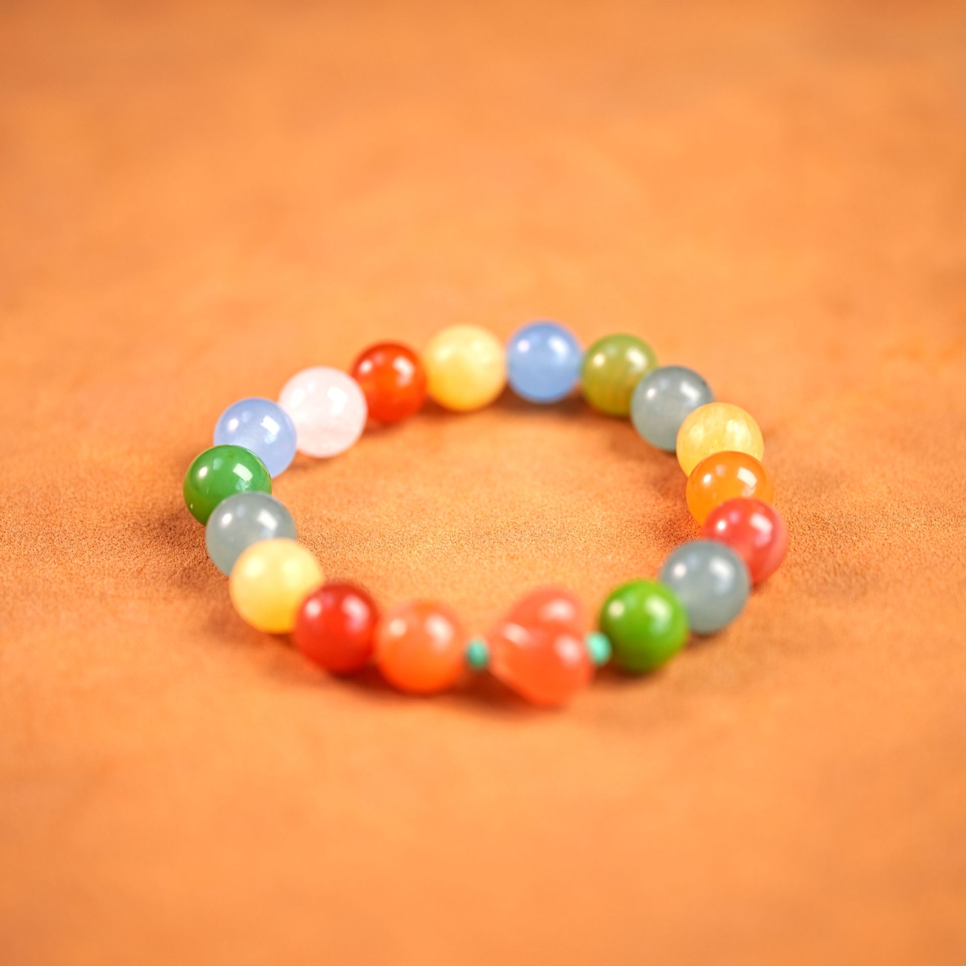 新款国潮夜光蜜蜡水晶手串多巴胺diy饰品配件男女款佩戴饰品配饰详情1