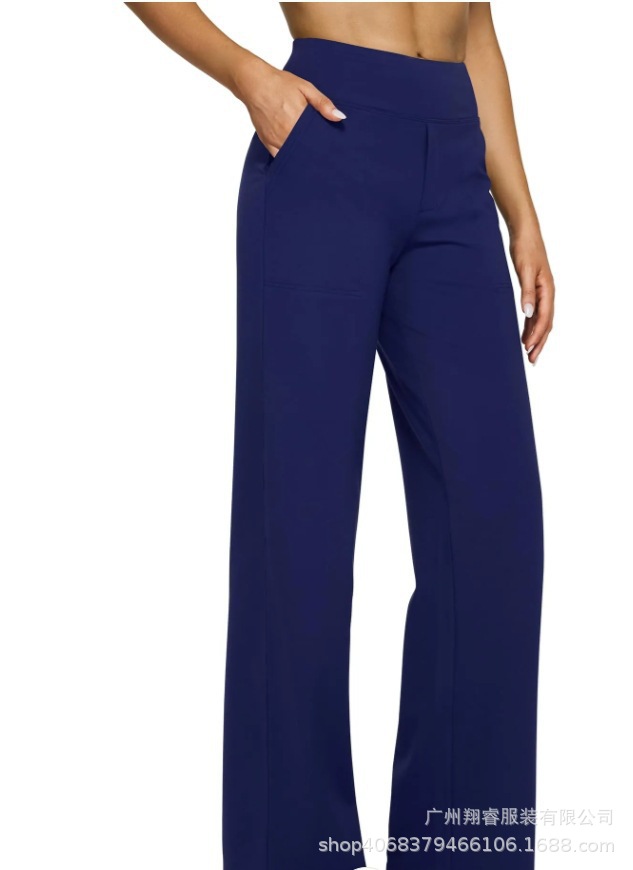 2024 Amazon Cross-border Autumn New Women's casual loose pocket knitted straight-leg high-waisted trousers pic 11