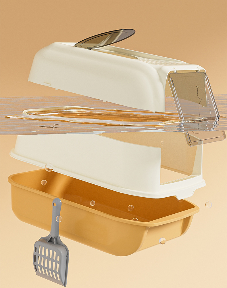The fully enclosed large and extra-large drawer-type top-in litter box is odor-proof and splash-proof. It is a cat toilet for cats pic 6