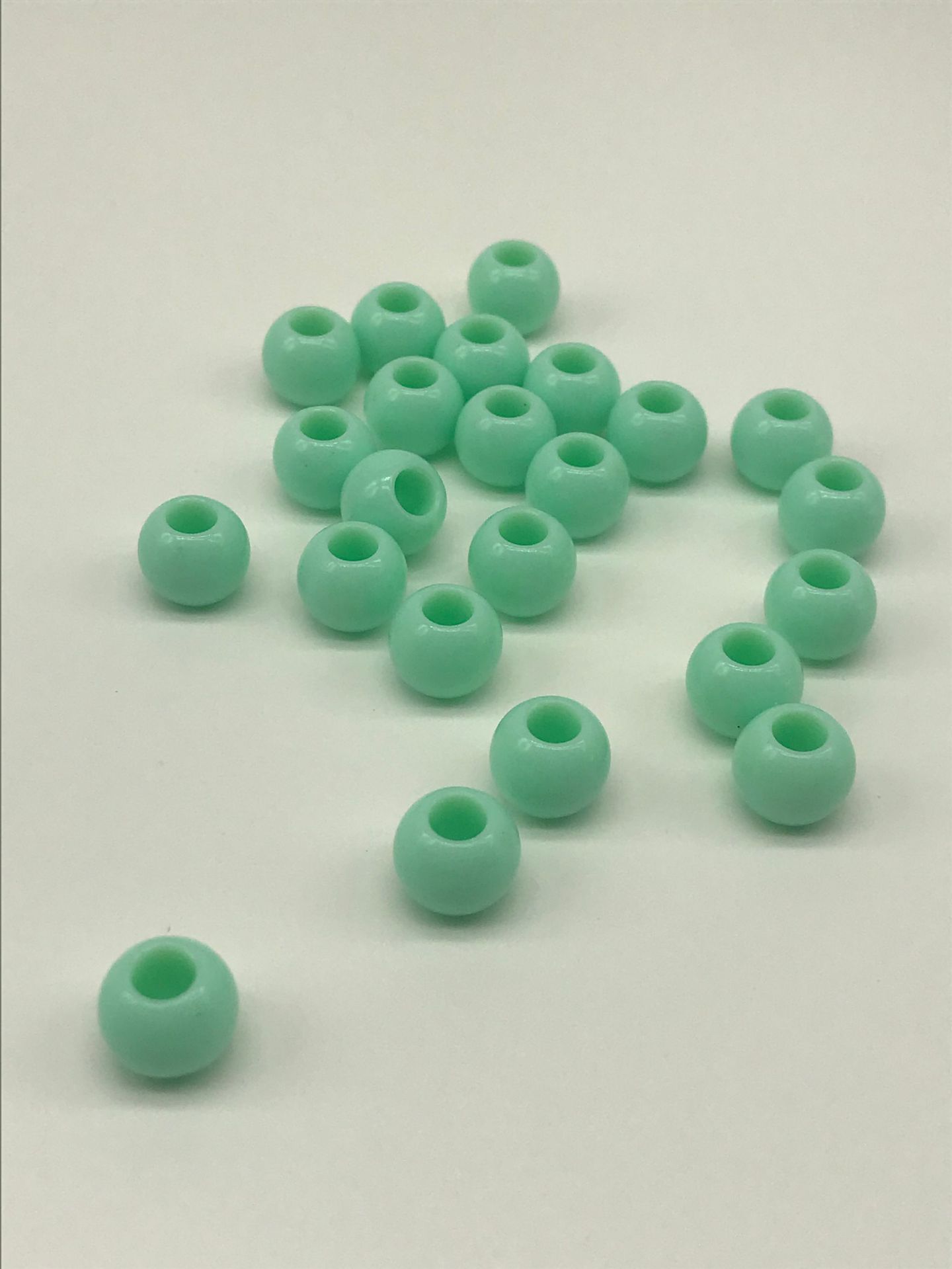 Large-hole round beads solid color spring color 10mm acrylic beads for children DIY handcrafted bead material, hole diameter 4.4mm pic 7