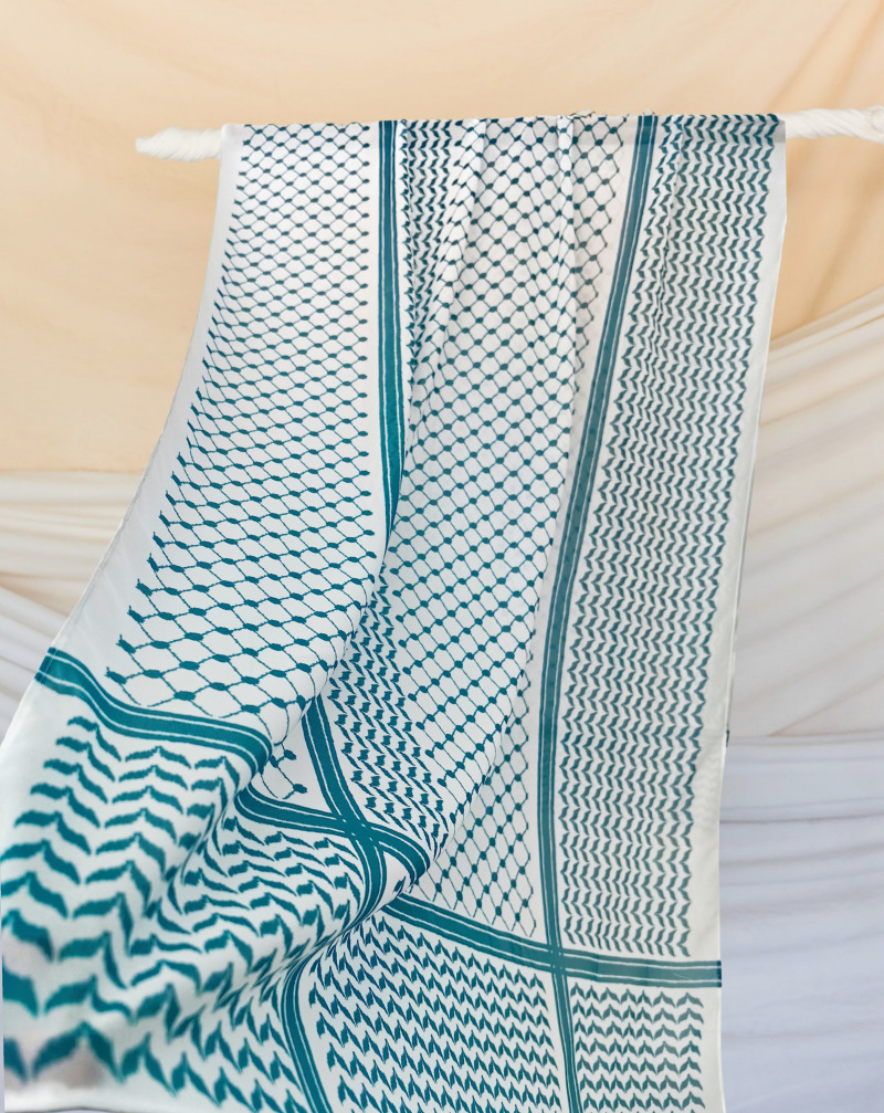 阿拉伯头巾跨境新款雪纺印花格子围巾迪拜巴勒斯坦土耳其中东头巾详情6