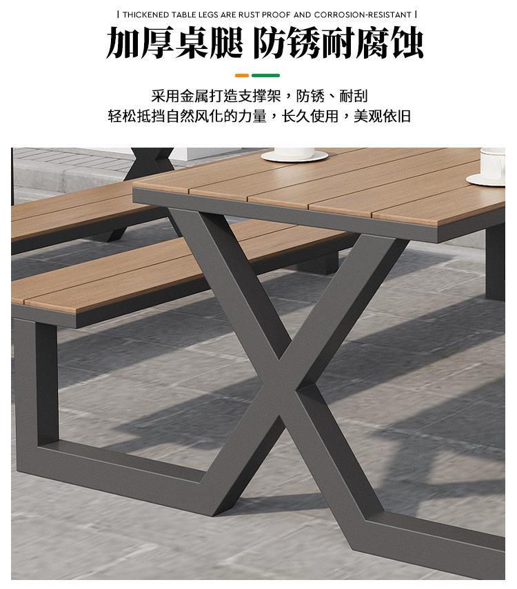 Star Factory outdoor connected park table and chair sets, garden courtyard seats, outdoor benches for scenic spots, square outdoor tables and chairs pic 10