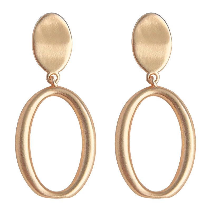 vintage light and mid-style matte geometric ring earrings, French and Hong Kong style high-end earrings, retro earrings pic 12