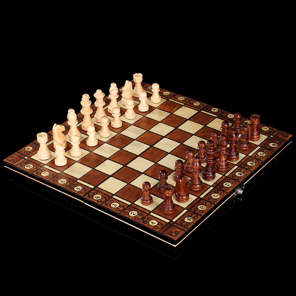 厂家直销木质磁性国际象棋3合1套装便携可折叠益智竞技桌游玩具详情12
