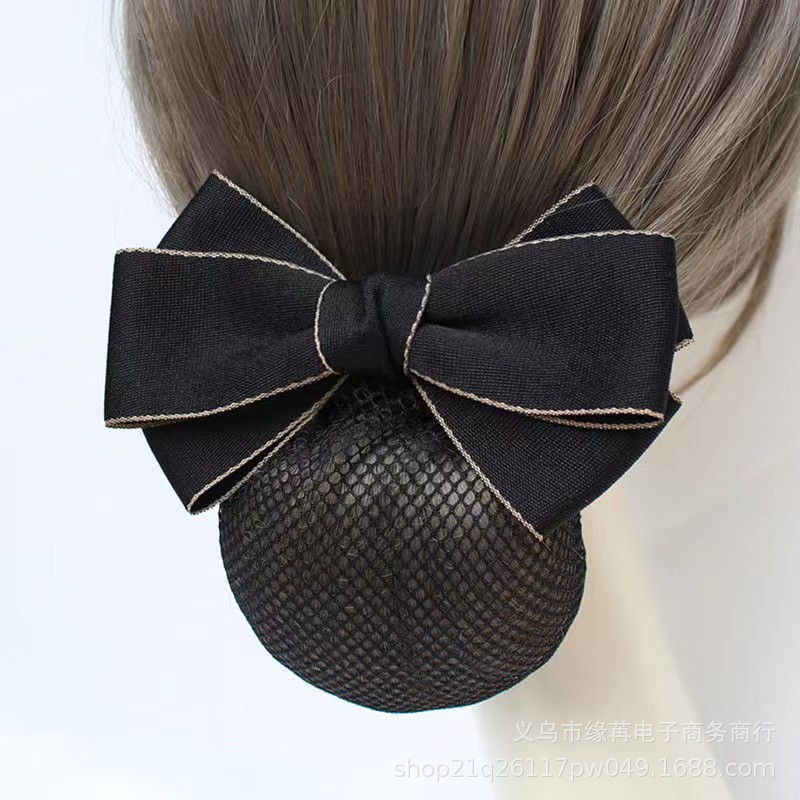 职业网兜工作发网新款护士空姐银行头发头花头饰洋气盘发发夹发饰详情6