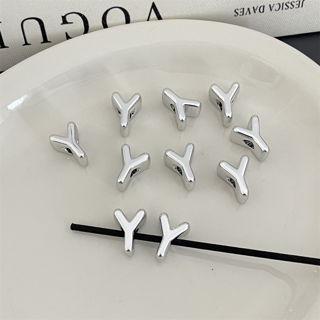 diy acrylic silver large-hole letter beads jewelry accessory package, hanging mobile phone chain accessory, stringing beads, scattering beads pic 30