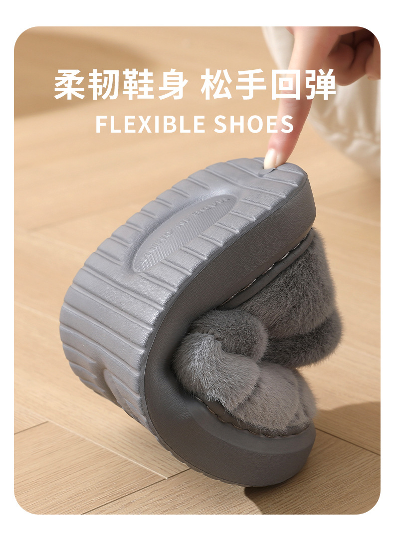 Zapatos de algodón de felpa más tamaño bolsa de talón zapatillas de algodón para hombres invierno interior hogar antideslizante plataforma extendida zapatos de algodón al por mayor pic 5