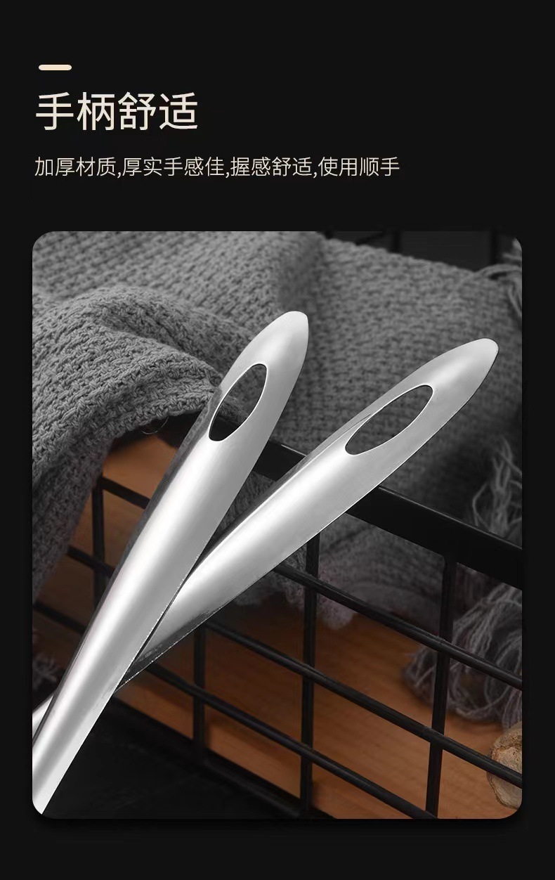 厂家批发不锈钢漏勺加厚火锅汤勺长柄光身汤壳厨房用品烹饪套装详情7