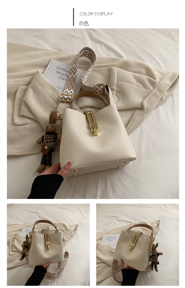 高级感大容量水桶包女2024新款潮韩系百搭宽肩带单肩包洋气斜挎包详情13