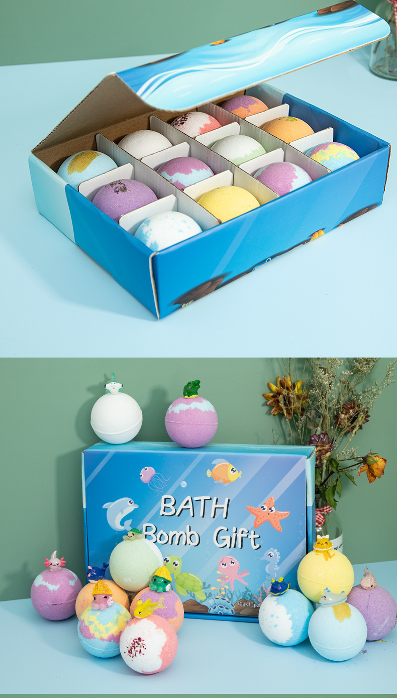 Cross-border explosive toy bath salt ball bath ball with hidden toy 60g*12 salt bath ball bath ball pic 10