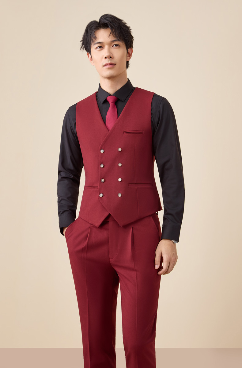 Tian Si Acetic Acid high-end navy blue suit set for men pic 31