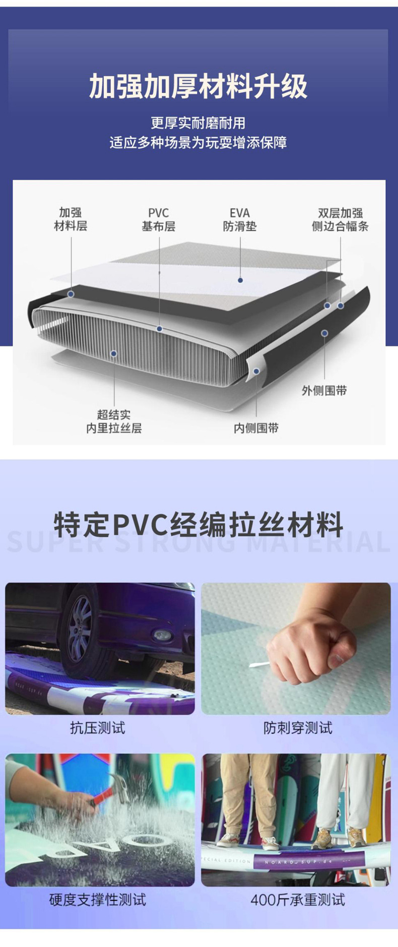 江苏博浪户外跨境电商亚马逊工厂定制SUP冲浪板320*81*15详情10