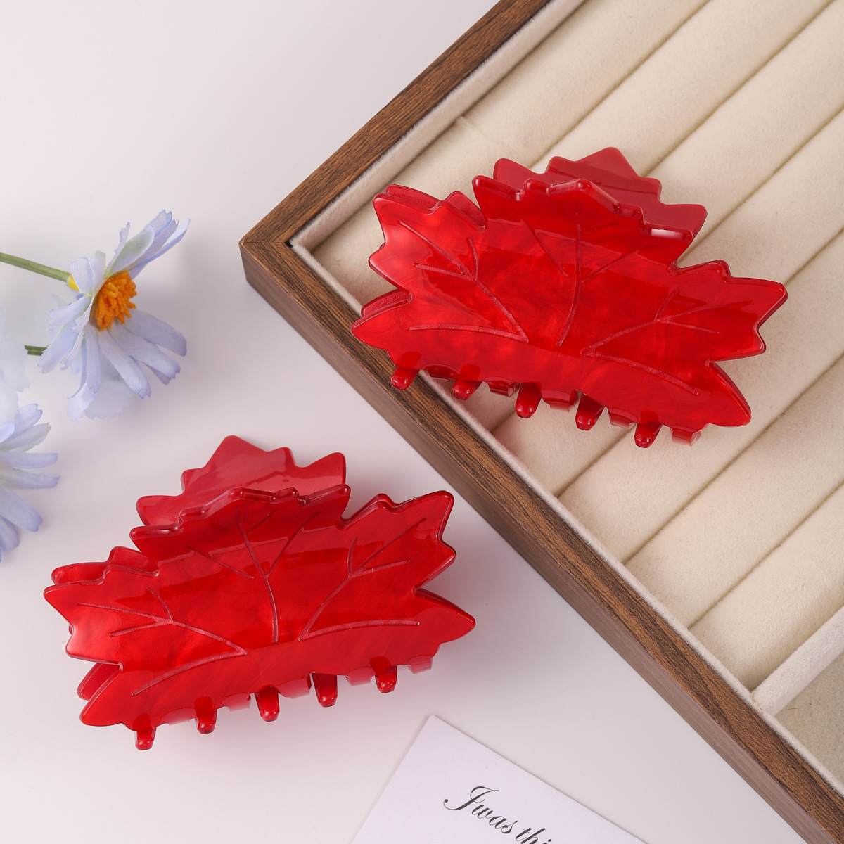 春秋新款枫叶造型发夹女通勤百搭固定夹子后脑勺盘发鲨鱼夹头饰详情3