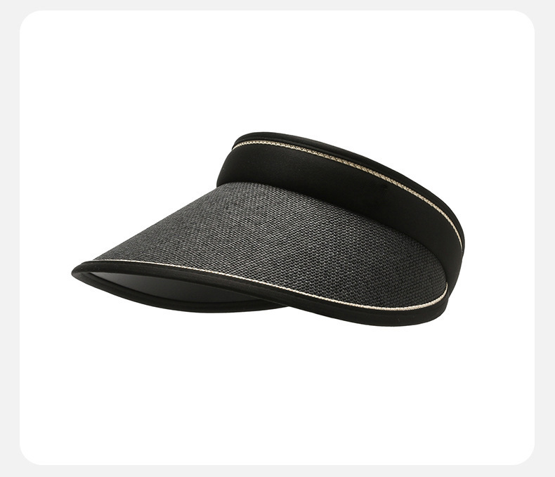 空顶帽uv可折叠拉菲草遮阳帽草帽防晒女款防晒帽夏季女士帽子批发详情11