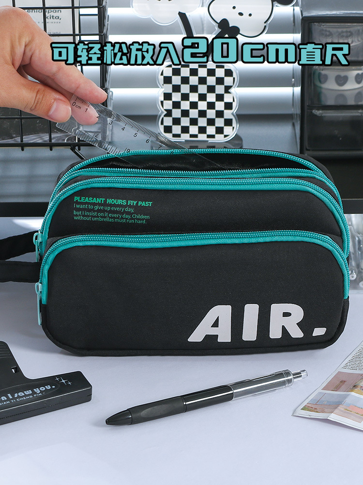 手提大容量简约炫彩战斗笔袋多功能初中小学生耐脏文具袋男生笔袋详情9