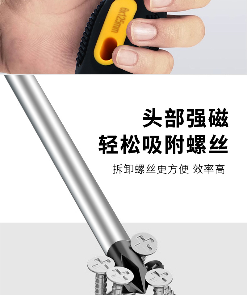 Wholesale of cross-head screwdrivers, industrial-grade strong magnetic bits, anti-slip handle screwdrivers, and manual screwdrivers pic 7