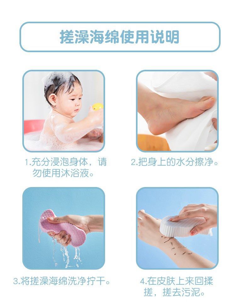 3D Baby Sponge Bath with fish-scale pattern three-dimensional bath sponge, no skin damage during bathing, painless scrubbing for babies pic 10