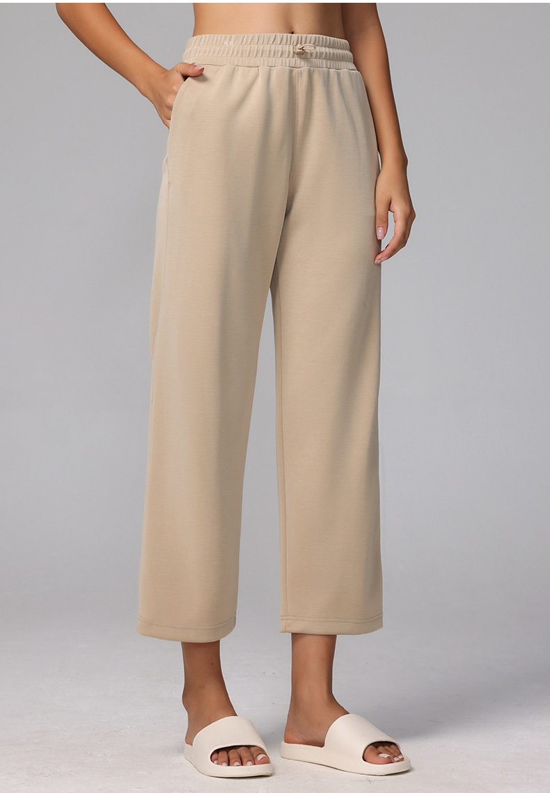 莫代尔七分裤Softstreme瑜伽运动休闲直筒裤阔腿显瘦宽松高腰女裤详情23