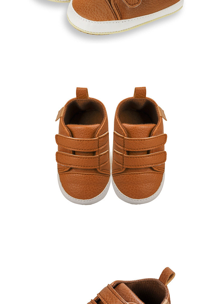 春秋0-1岁婴儿学步鞋PU魔术贴 男女宝宝波鞋室内外皮鞋软底详情9