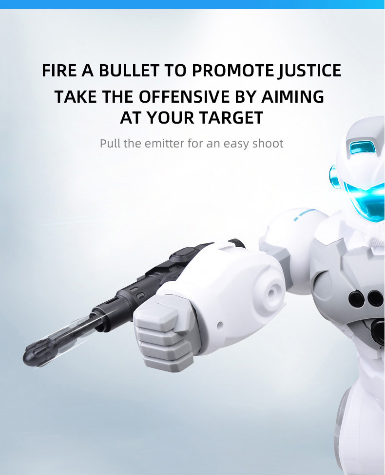 New cross-border programmable robot toy 2.4G wireless remote control gesture-sensing sound and light intelligent police model pic 9