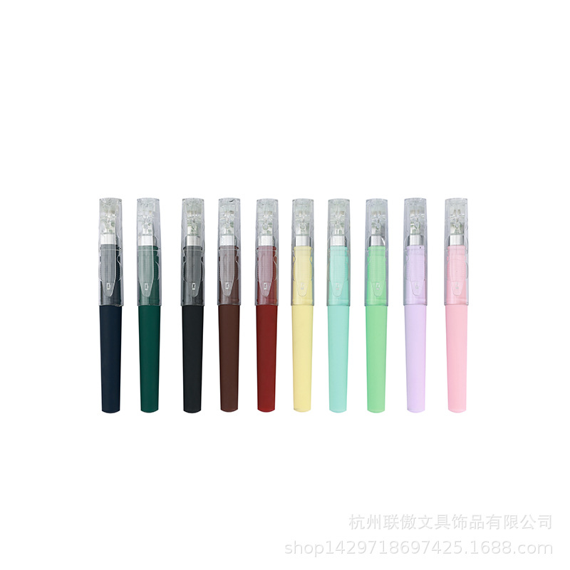 莫兰迪中性笔签字彩杆黑圆珠水笔印logo刻字企业公司广告笔文具详情1