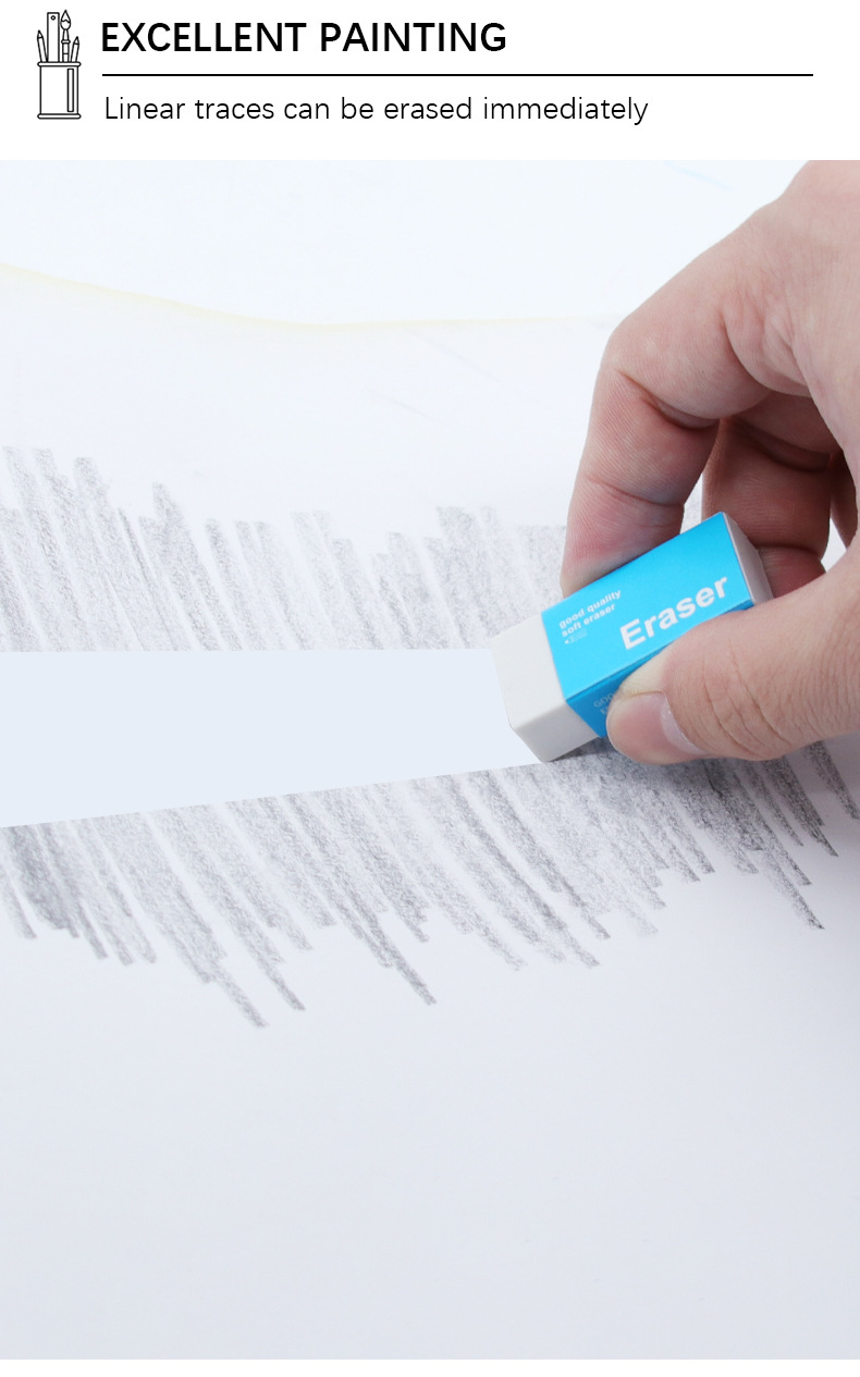 High-quality TPR material erasers, small 4-color mixed office and school erasers, student stationery pic 4
