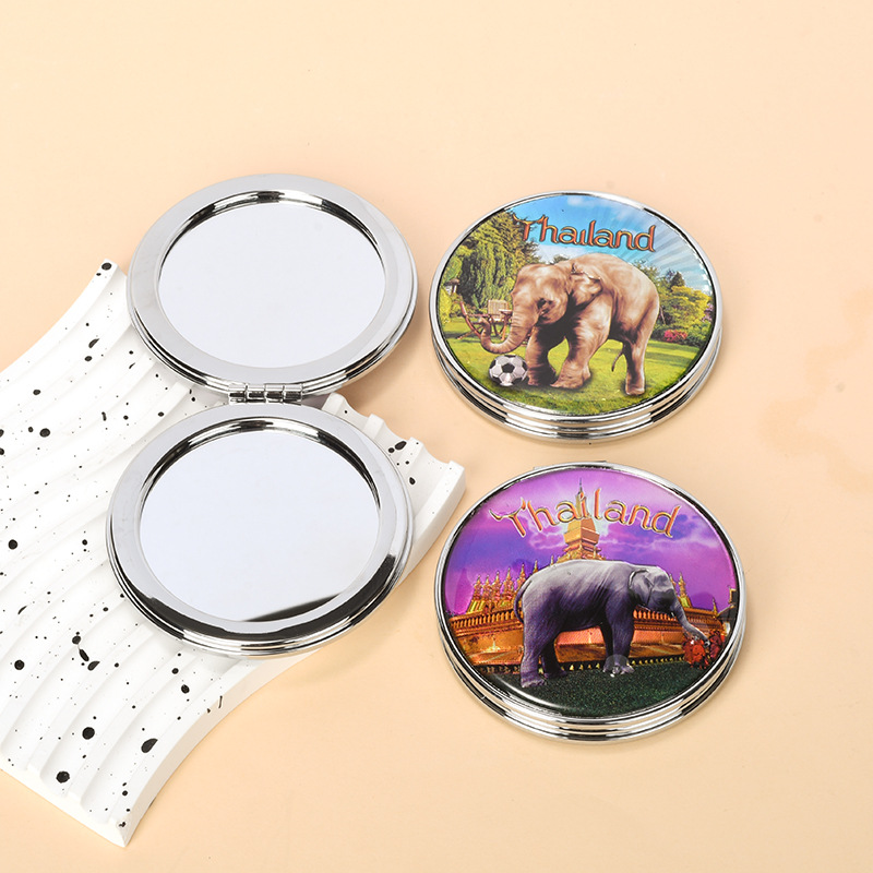 欧美热销化妆镜口袋小镜子定制图案折叠双面镜随身便携镜子女学生详情11