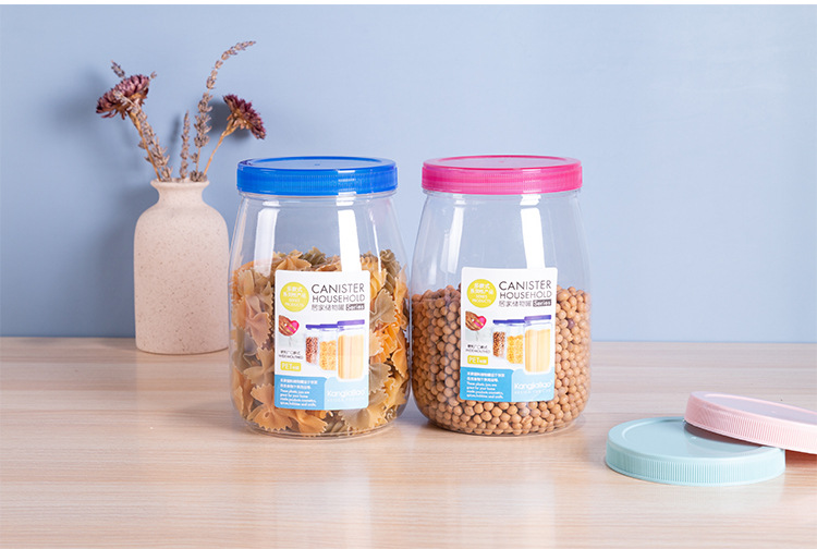 Packaging bottles, storage cans, plastic food cans, storage cans, grains and cereals, kitchen snack sealed cans, storage boxes pic 12