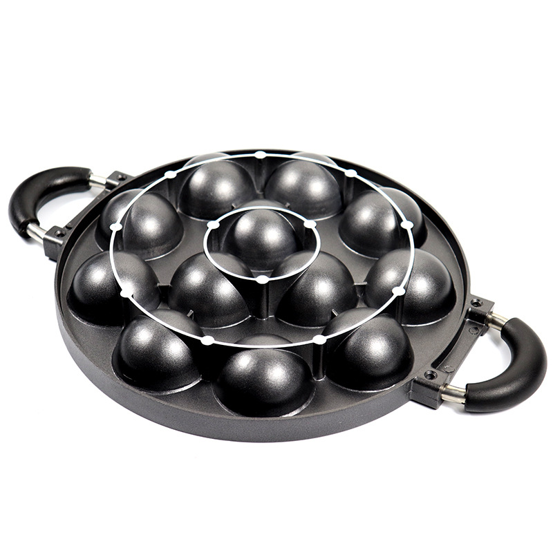 egg cake mould 12-hole 15-hole round aluminum die-cast cake mold egg pan non-stick cake baking DIY mold pic 4