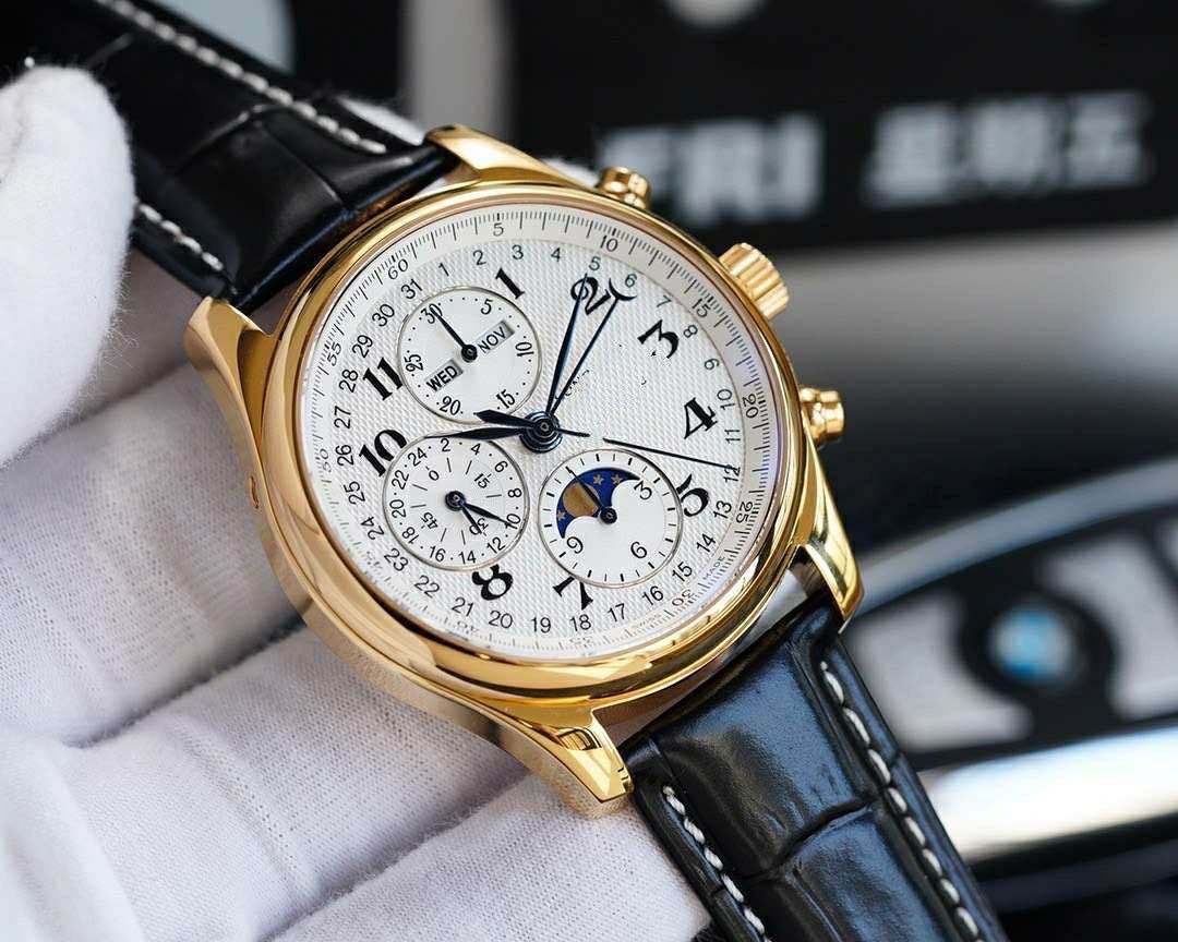 浪家名匠8针月相精钢计时琴男士防水手表全自动机械男表批发代发详情6