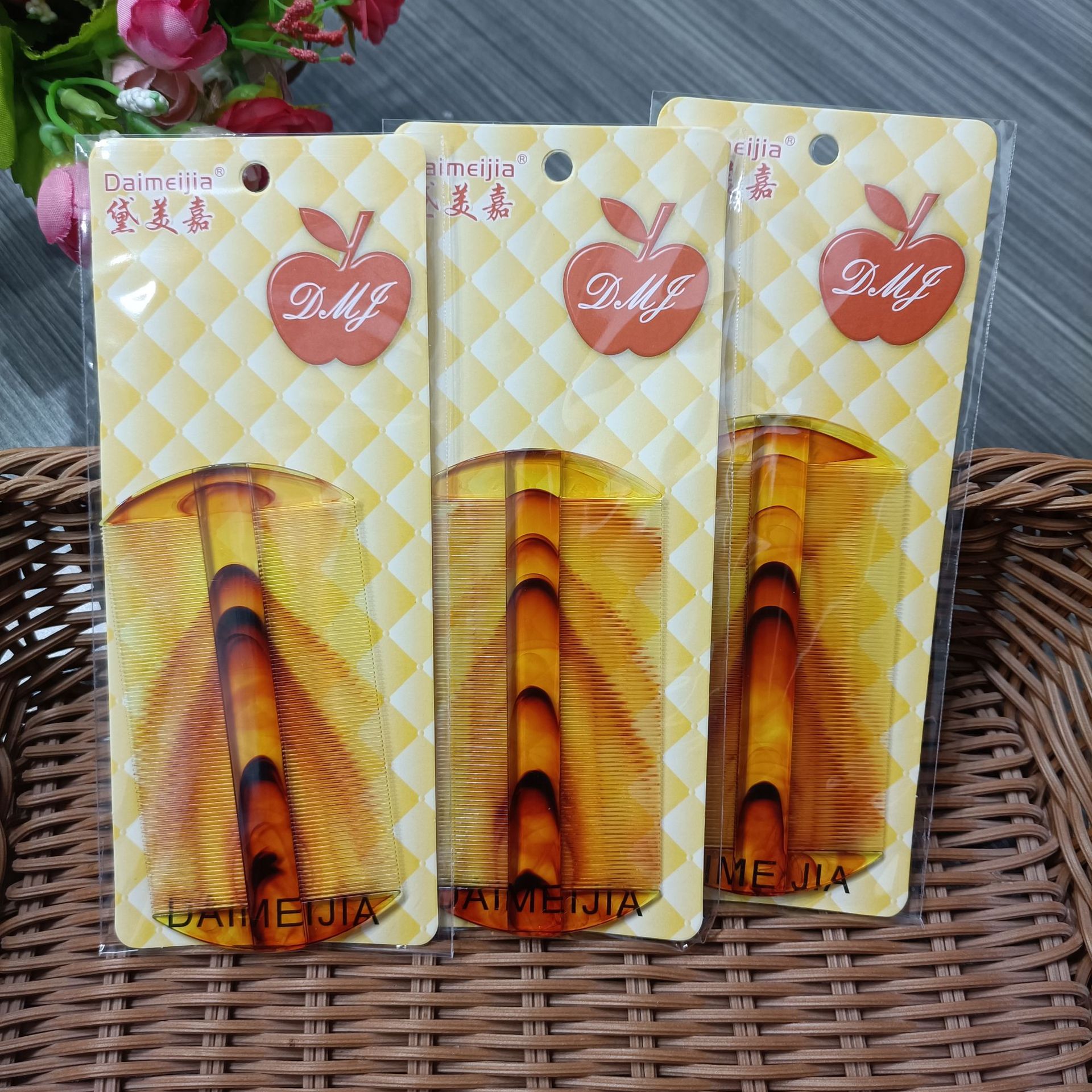 【3-11】 Daimeijia grates 20/ pack 2000/ box Vintage grates Comb Hair comb Double-sided grates Comb Dense Teeth Lice Remover Dandruff Old-fashioned grates wholesale pic 1