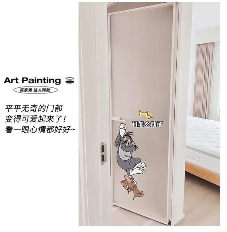 猫和老鼠卫生间玻璃门贴纸创意卡通浴室厕所装饰贴画厨房防水贴膜详情4