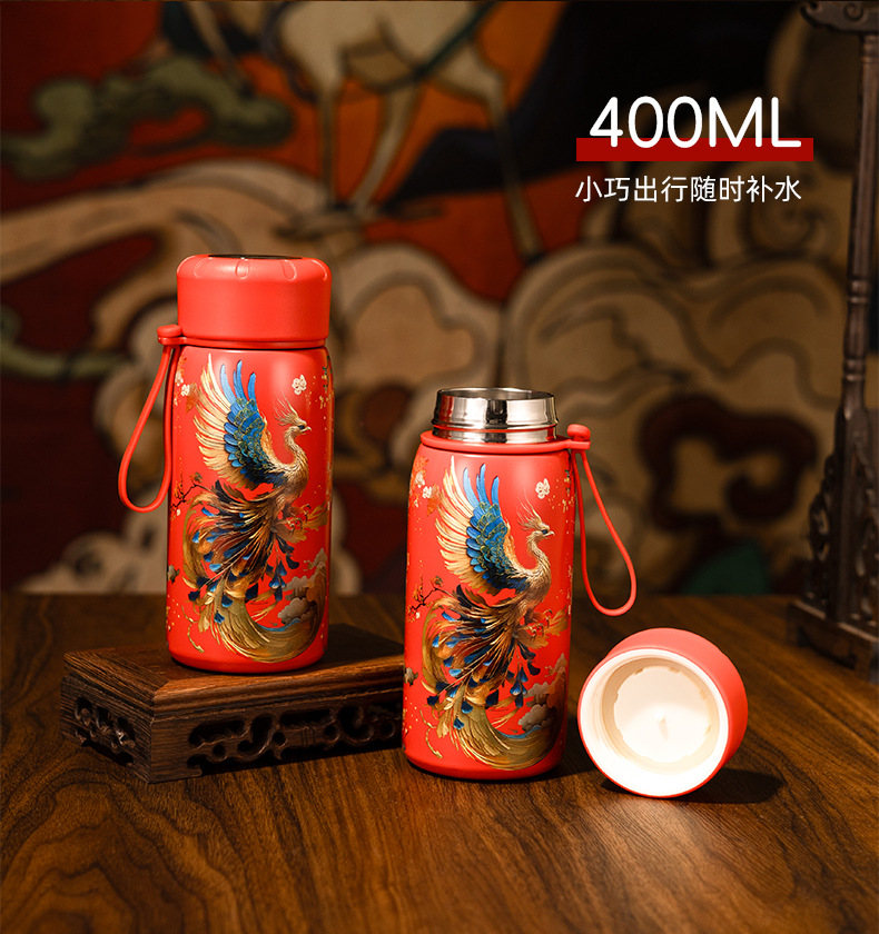 凤凰水杯不锈钢国潮智能保温杯真空温显杯商务办公礼品杯批发详情8