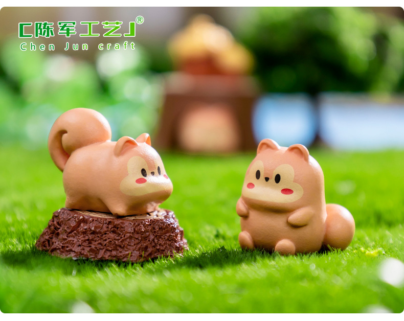 Micro-landscape creative, cute little squirrel drilling tree holes, diy garden landscaping decorations, hanging accessories, mini trinkets pic 41
