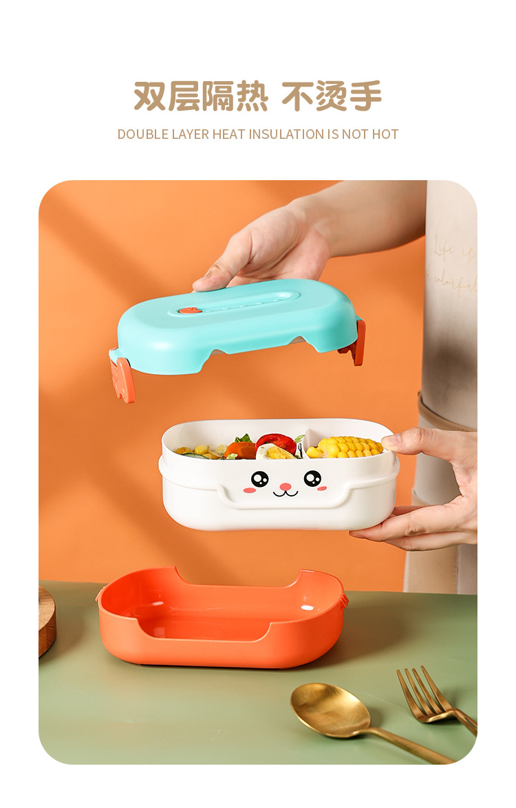 INS niños caja de almuerzo de dibujos animados cuencos de comida auxiliar de bebé caja de comida compartible madre y bebé plato de comida cuencos microondas bento box pic 34
