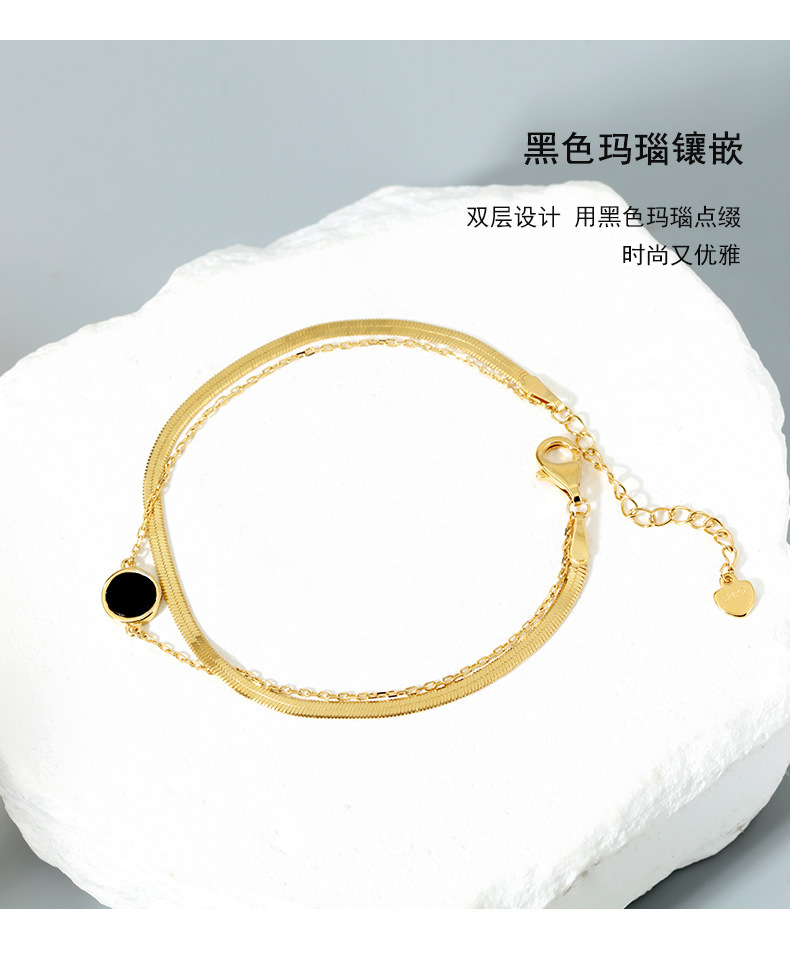 925纯银手链天然玛瑙蛇骨链女小众设计感春夏ins风手饰批发高级感详情12