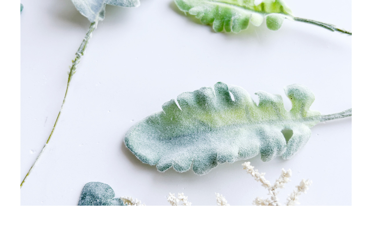 欧式银叶菊兔耳叶叶片配件情人节玫瑰假花餐桌家居绿植软装宠物园艺干花详情5