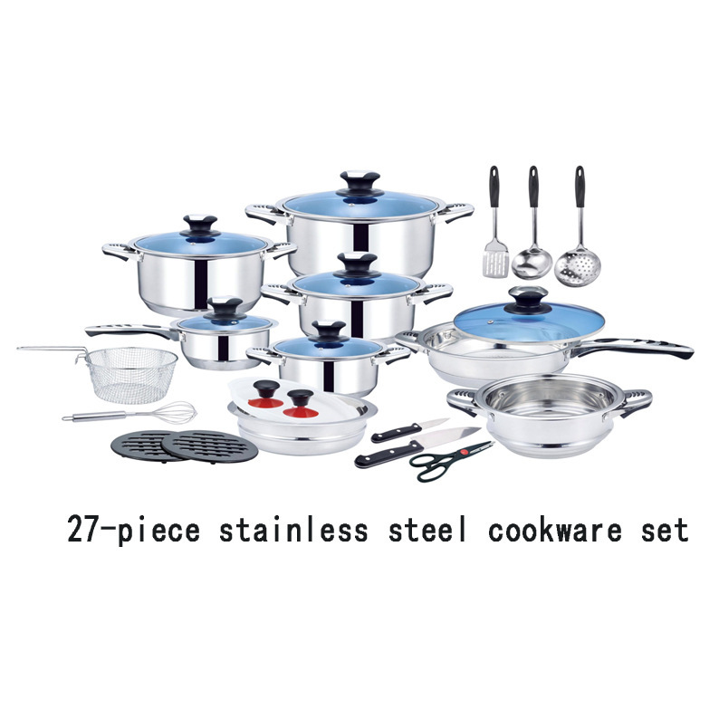不锈钢30件套装锅cookwareset汤锅加厚锅具厨具出口工厂直供详情4