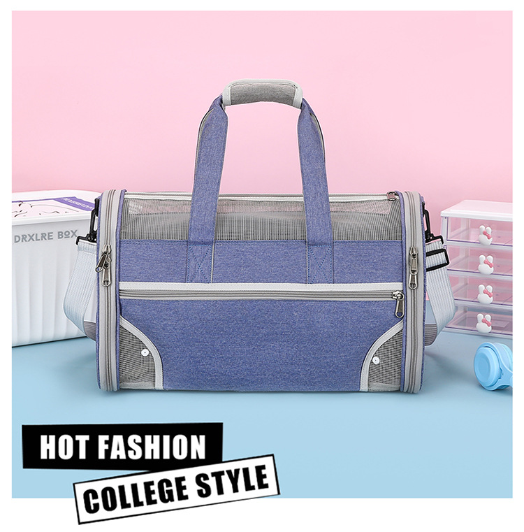 Cat bag, portable handbag for going out, breathable, spacious, fashionable dog bag, hand-held, space-style pet bag pic 15