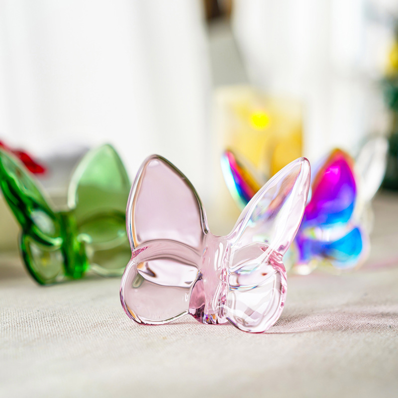 批发零售水晶炫彩琉璃彩色蝴蝶摆件装饰品小礼物居家工艺品外贸公 水晶工艺品精致美观适合送礼详情11