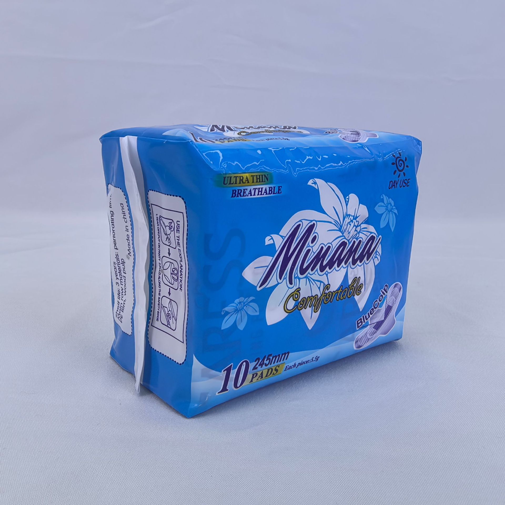 10 pieces of 245mm comfortable and breathable sanitary napkins for export, daily and night use, whole box batch pic 6