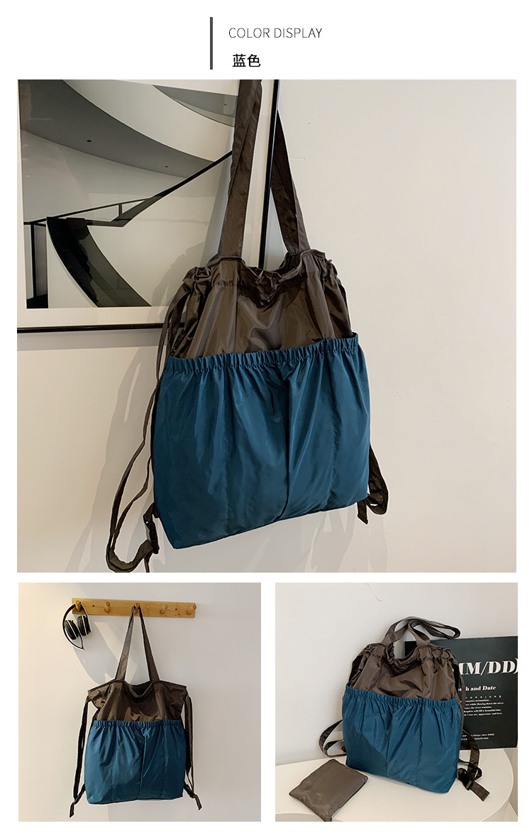 新款单肩包托特双肩折叠包手提简约通勤大容量时尚便携详情15